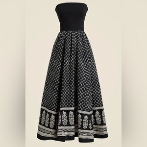 J.Crew Strapless mixy dress in block print